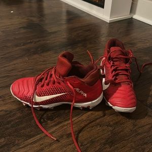 Nike Alpha Fast Flex boys size 7 red football cleats